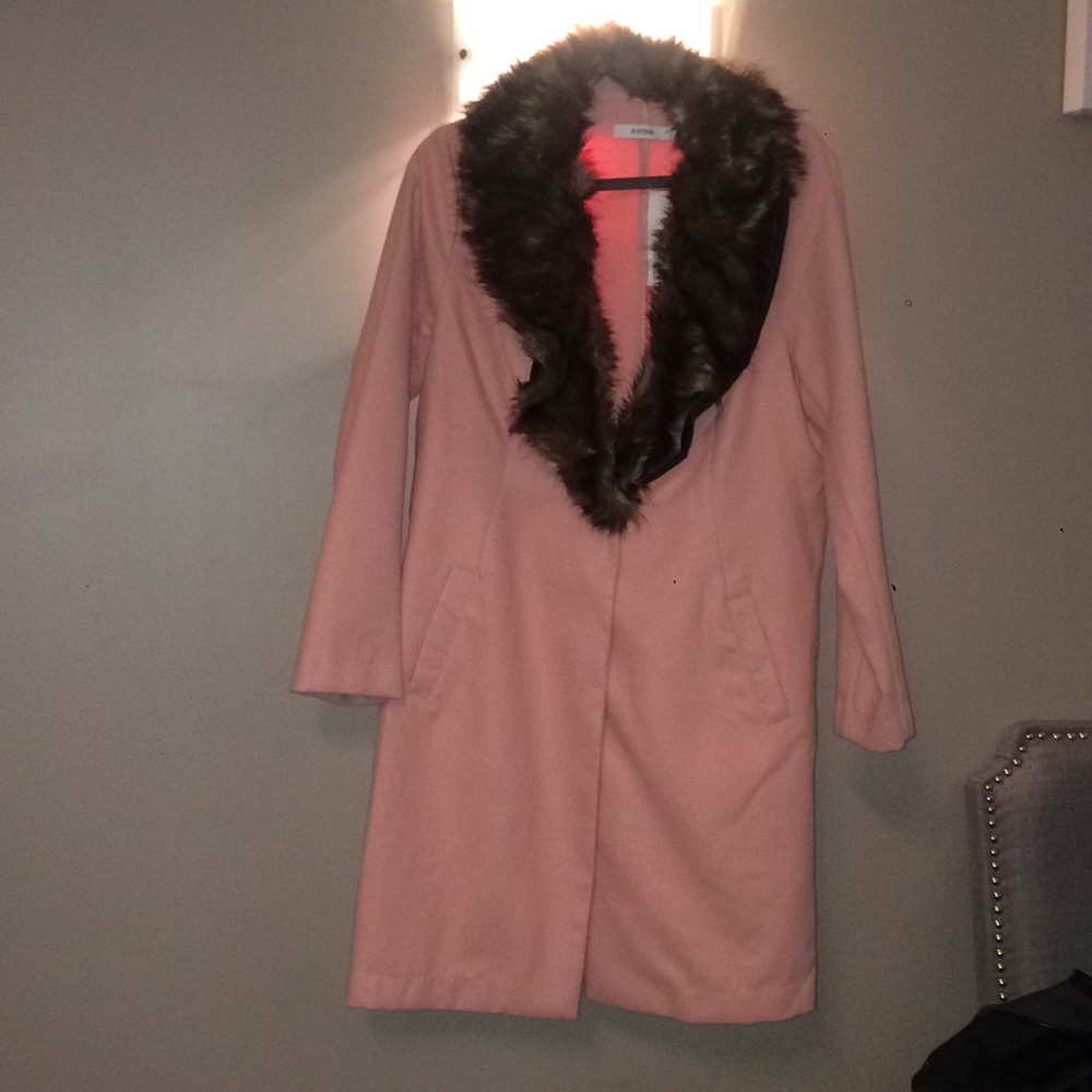Faux Fur Trimmed Coat